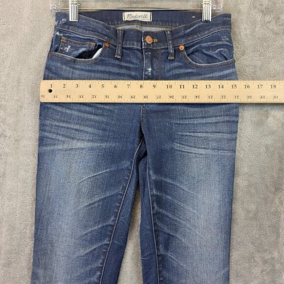 Madewell Skinny Skinny Jeans Womens 27 Blue Stretch Distressed Denim Mid Rise - Picture 5 of 12